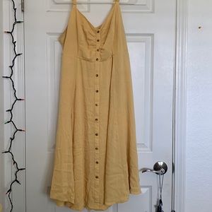 Torrid Yellow Spaghetti Strap Midi Dress